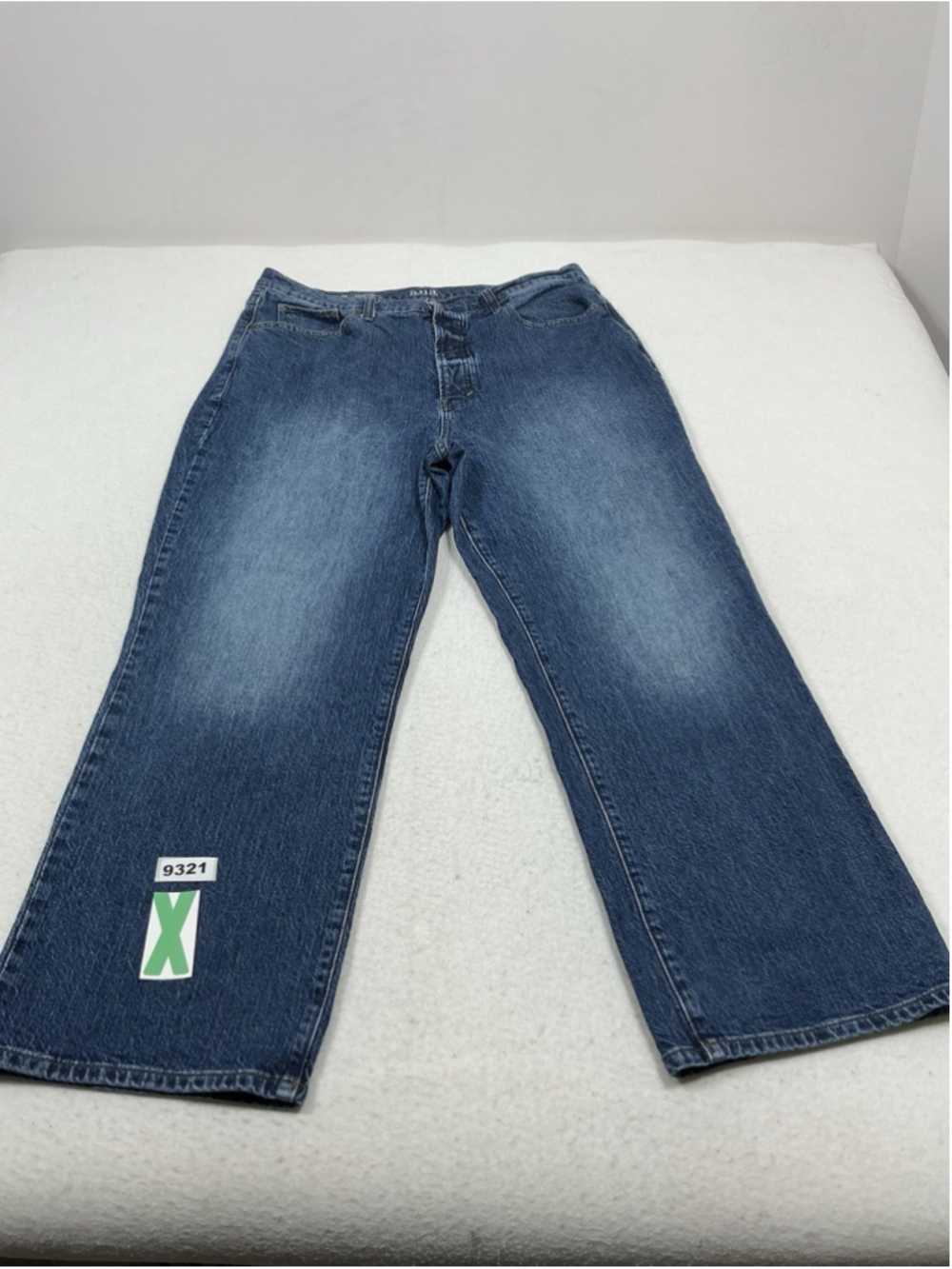 Womans Excellent Ana Blue Jeans Straight High Rise Size 14 Waist 33 Inch